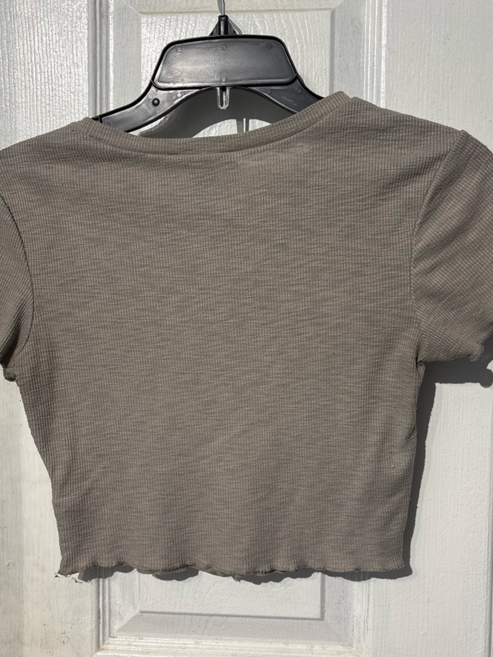 Forever 21 gray Short Sleeve Crop Top